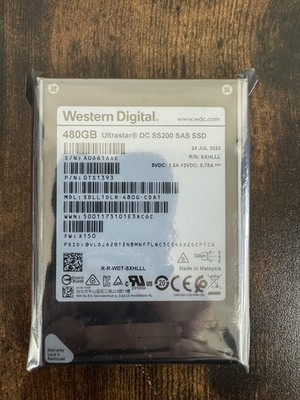 Western Digital Ultrastar DC SS200 480GB SAS 12Gb/s 2.5in SSD 0TS139 WD