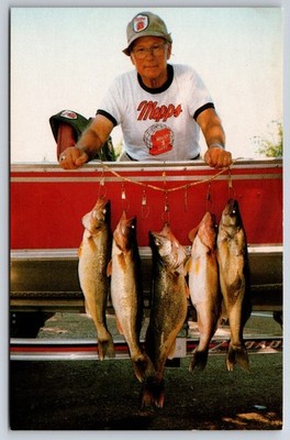 Todd Sheldon Mepps Boss with Big Fish Fishing Antigo Wisconsin WI c1970 Postcard