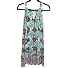Spense Womens White Aztec Print Dress Sz Large NWT Side Slit Coverup