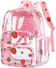 Clear Backpack Heavy Duty Transparent Bag See Through BookBag for Student Sch