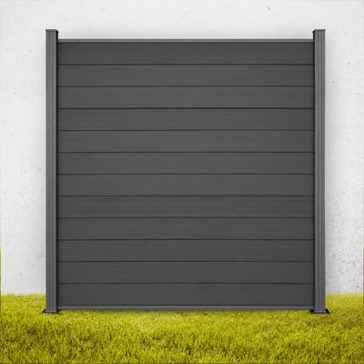 TOMI WPC COEX Sichtschutzzaun Premium Line Windschutz Gartenzaun Zaun Anthrazit