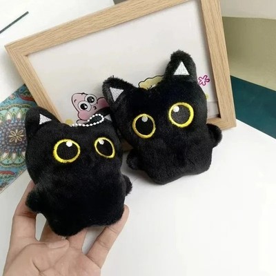 2pcs Cute Black Cat Plush Toy Pendant Soft Doll Cushion Birthday Gift