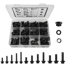284Pcs Flange Hex Bolts and Nuts Kit,M6 Bolt,M8 x1.25 Bolts,M10-1.5, Metric B...