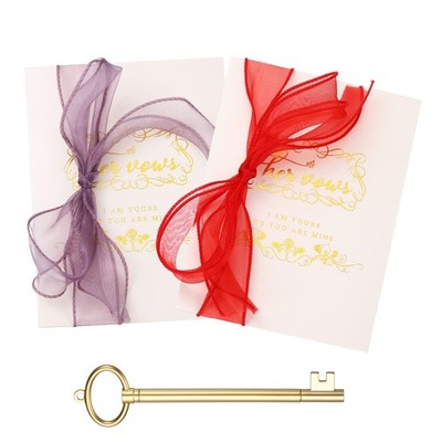 Wedding Vow Card Set, (7.87 x 5.51-Inch, Red/Purple), Version C
