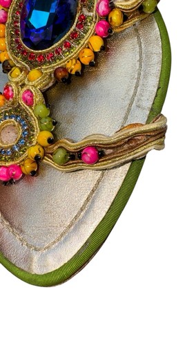 Sandalias planas René Caovilla multicolor con acento de estrás 39 falta 1 piedra. Fotos - Imagen 4 de 16