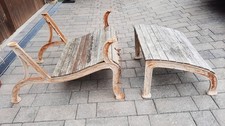 Vintage Cast Iron Lounger Chair Ends.
