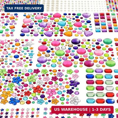 Gem Stickers, 6124Pcs Self-Adhesive Face Gems for Kids Crafts Nail Art DIY