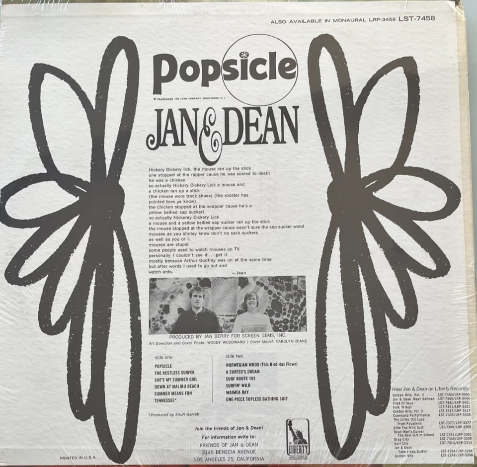 Jan & Dean, Popsicle, LP, NEW, Sealed, Original US Pressing - Image 2 of 2