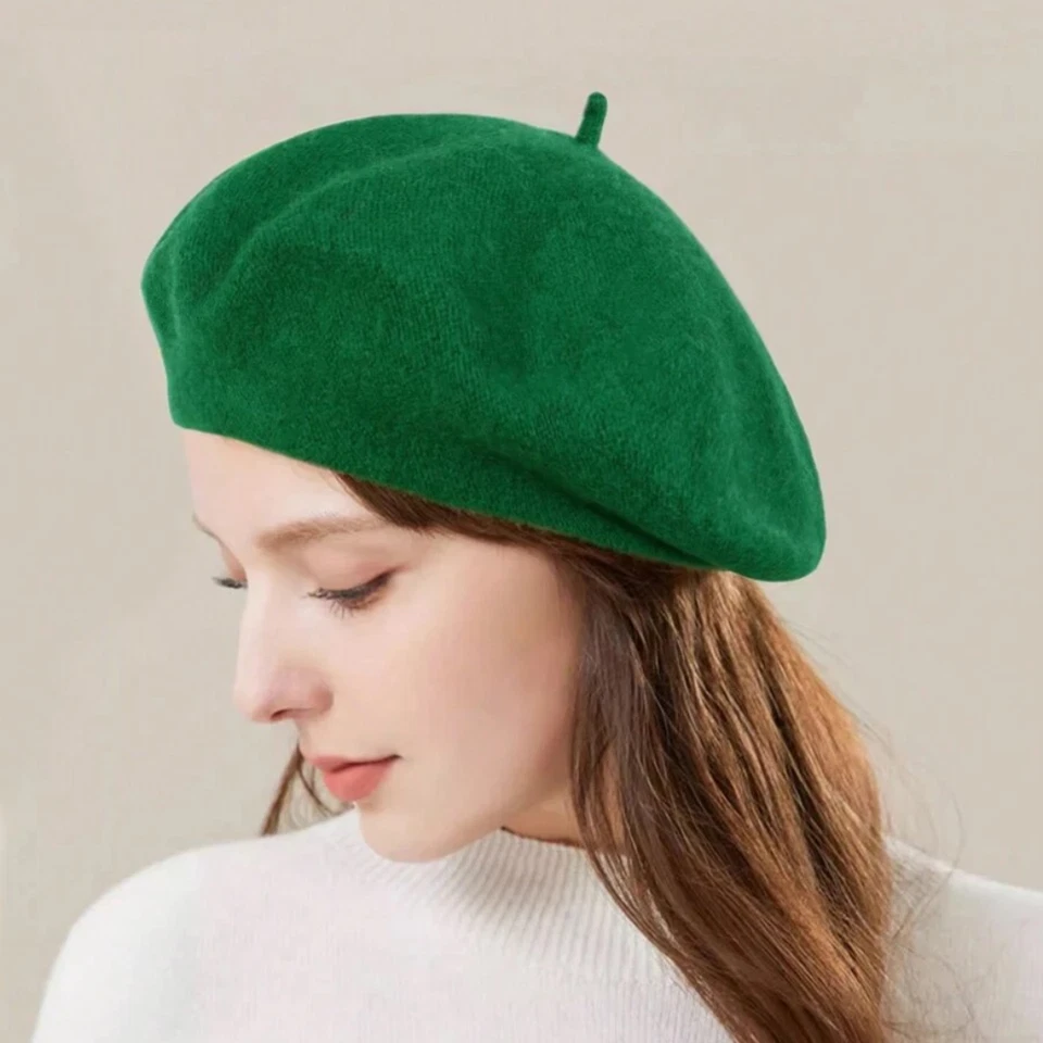 Женские вязаные французский стиль берет шляпа | теплый и модный зимний дизайн шляпы - Изображение 3 из 4