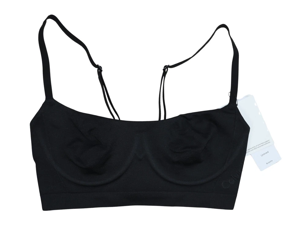 Calvin Klein Unlined Balconette Bonded Flex Women's Bralette NWT Black