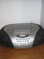 Sony CFD-S300 CD AM/FM Radio Cassette Player Tested Antenna Broken READ