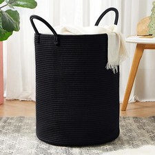 62l Black Laundry Basket Hamper 15dx20h Inches Woven Rope Laundry Basket Modern