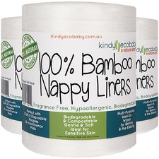 1000 Flushable Biodegradable Baby Bamboo Nappy Liner, Disposable 4rolls