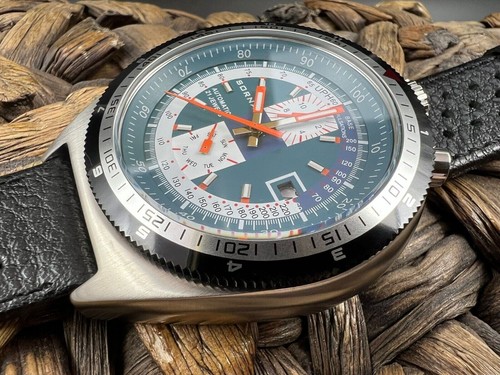 Sorna Automatikuhr Vintage-Style - Datumsanzeige - Lederarmband - watch - blau p - Bild 6 von 7