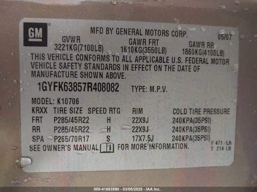 Used Left Sun Visor fits: 2007 Cadillac Escalade new style smooth door skin w/il Foto 4 de 4