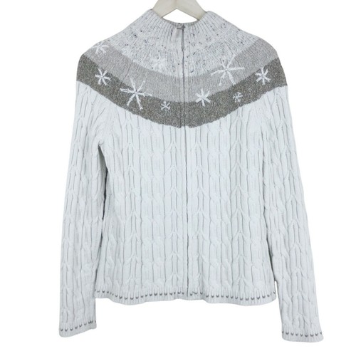 Liz Claiborne Full Zip Cardigan Cable 