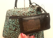 NEW PATRICIA NASH CHAUNY CROSSBODY  WALLET - TOOLED TURQUOISE LEATHER