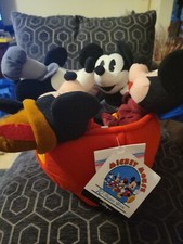 Disney Store 70TH Anniversary Mickey Mouse Bean Bag Plush Set