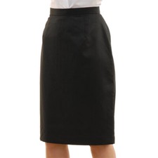 Womens Plain Formal Pencil Skirt Office Work Zip Straight Cut Sizes 8-14 New UK