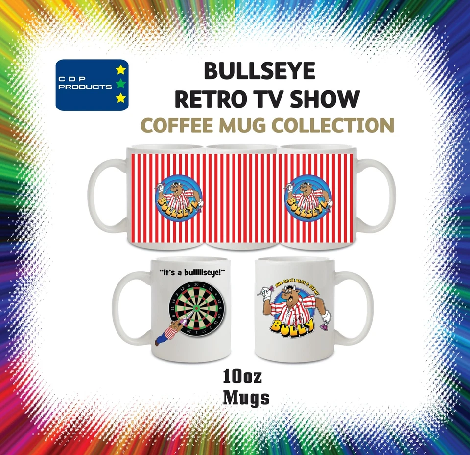 BULLSEYE RETRO TV SHOW COFFEE MUG RANGE