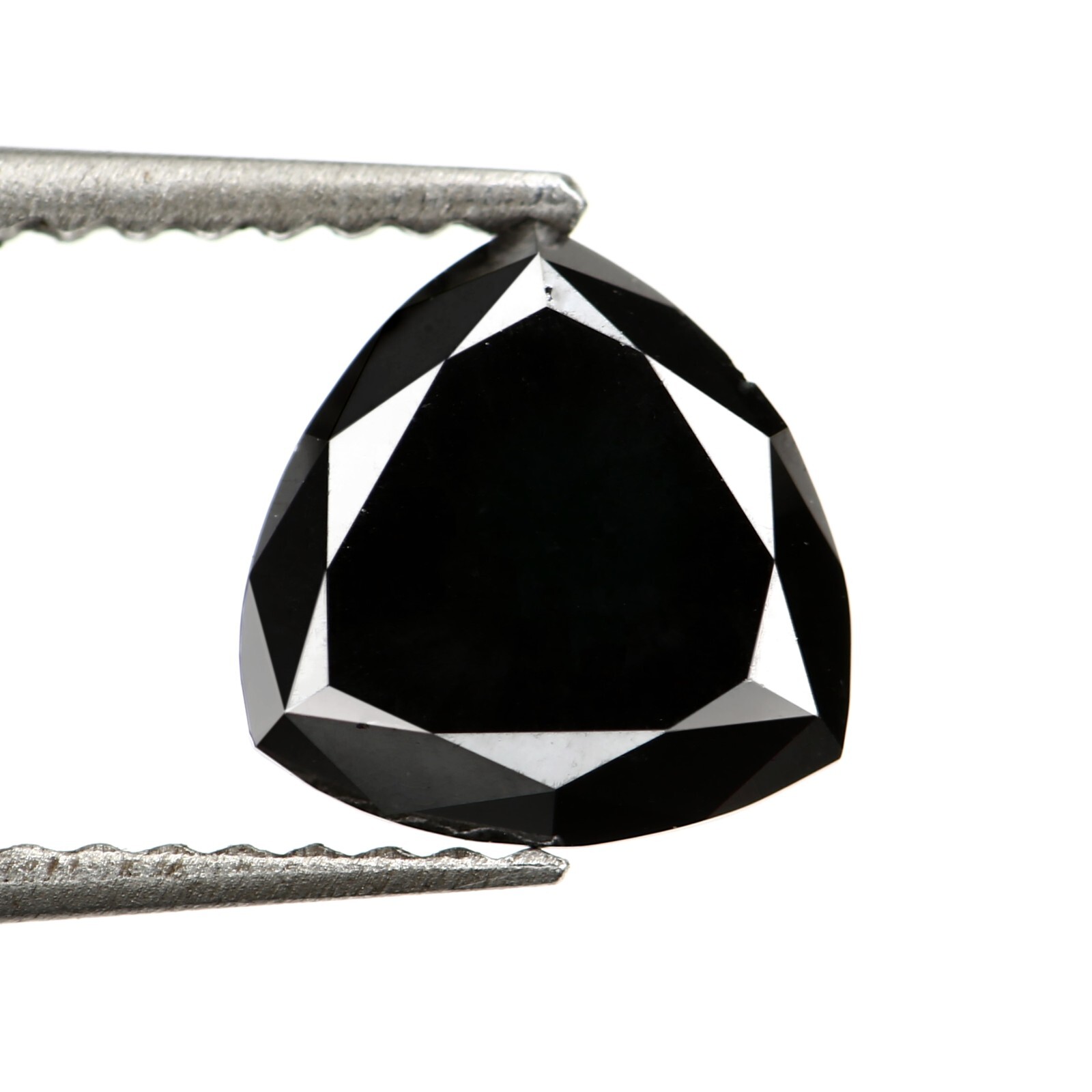 Anillo de compromiso suelto de diamante negro de 1,13 quilates en forma de billón