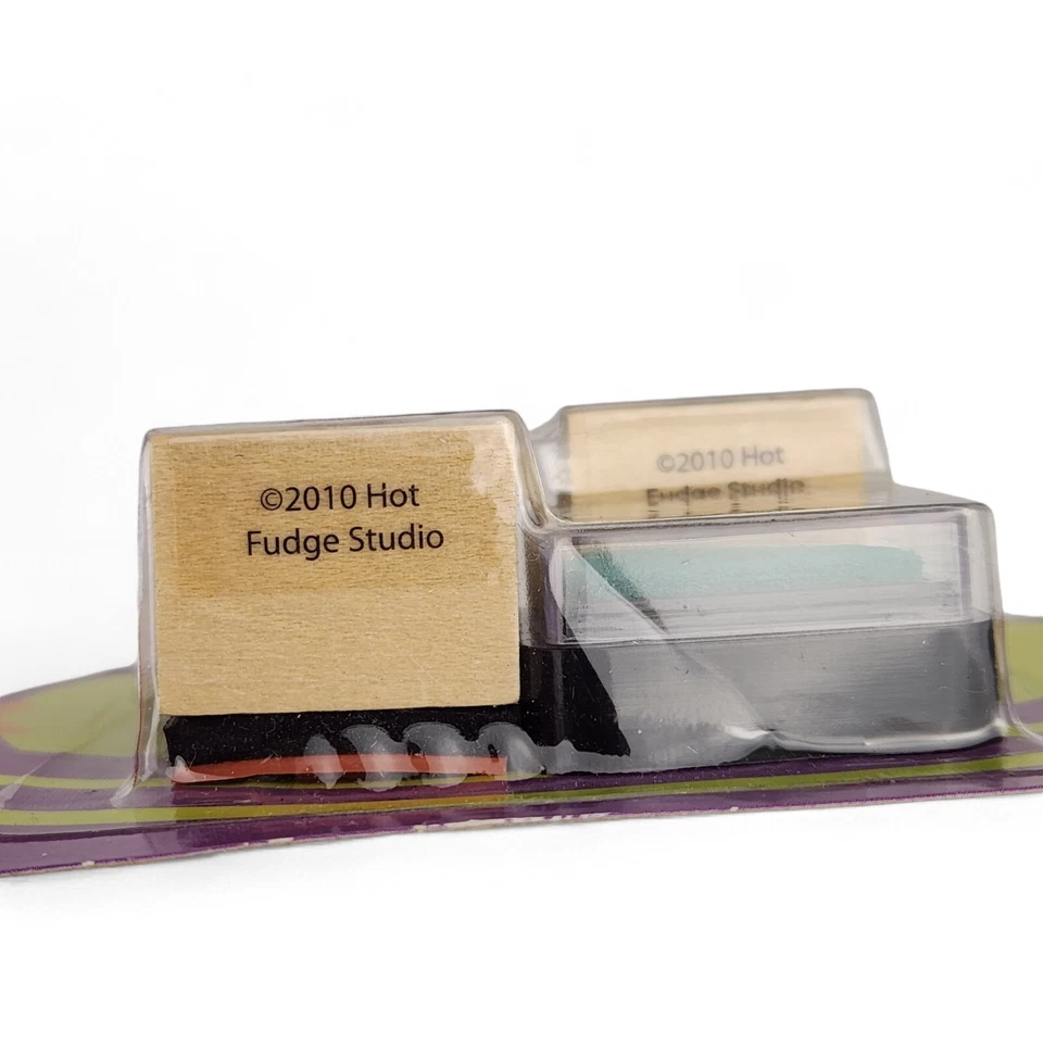 Juego de estampillas de goma y tinta Studio G Robot arte Hampton estampillas nuevas de madera de 1x1 pulgada Foto 4 de 4