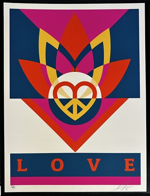 Shepard Fairey  LOVE LOTUS Signed & Numbered Art Print   MINT Cond.   OBEY GIANT