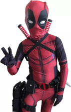 Deadpool Cosplay Bodysuit Boys Jumpsuit Kids Costume Outfit Set Halloween Party