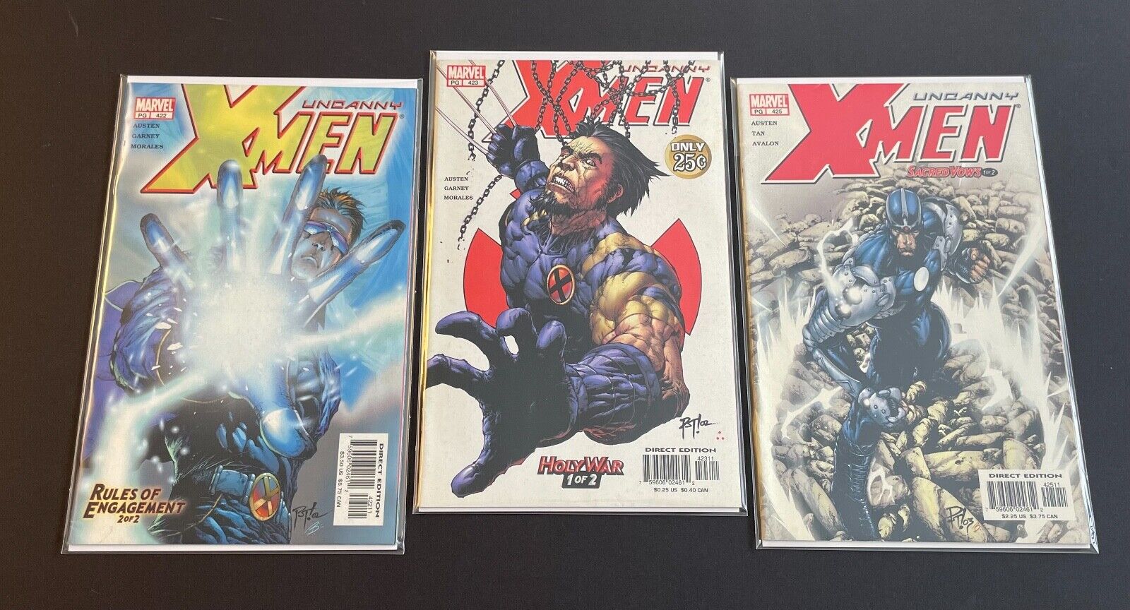 UNCANNY X-MEN #422, 423, 425 (Marvel 2003) 3 comics DIRT CHEAP! Gemini mailer