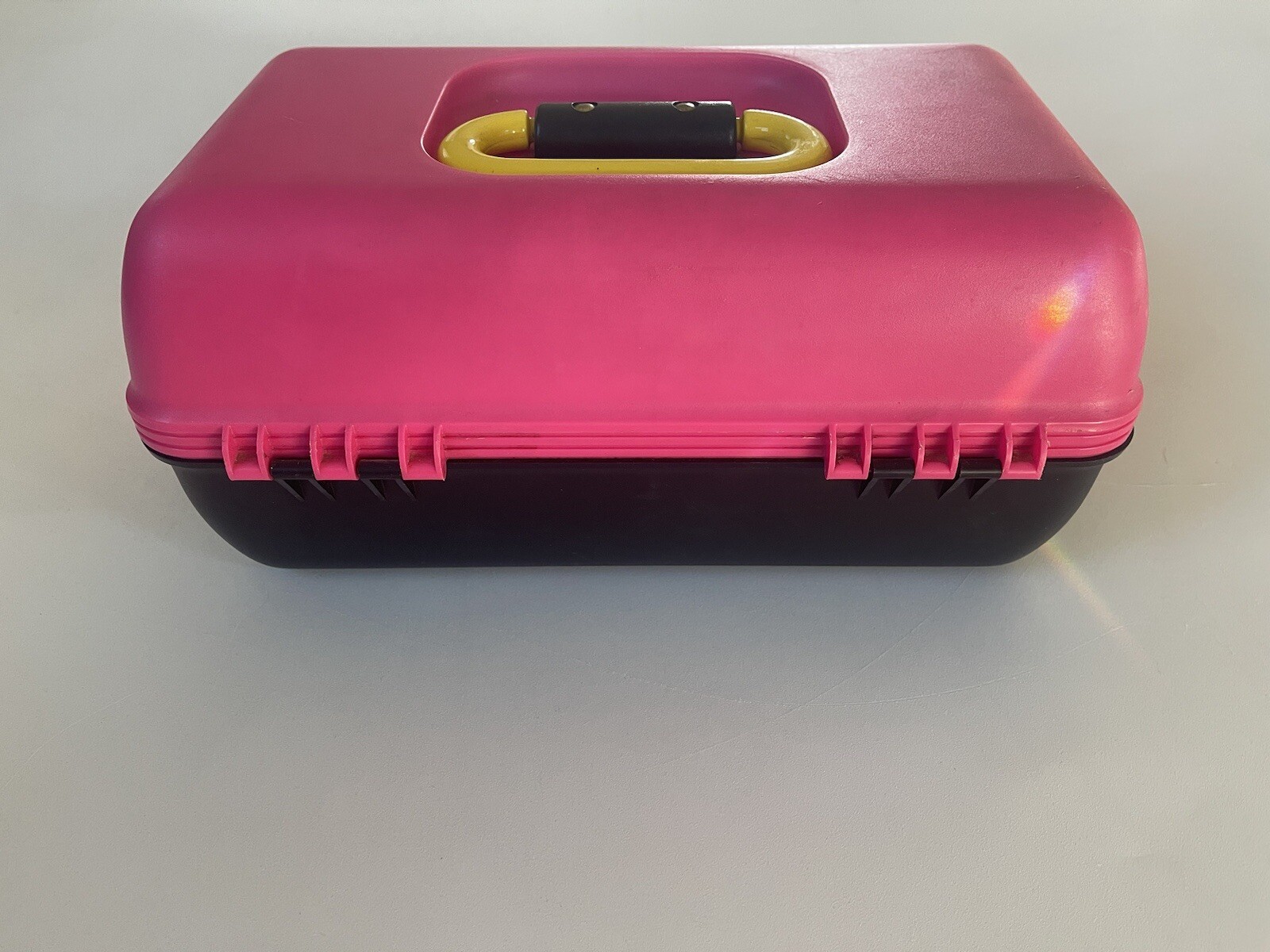 Vintage Caboodles Makeup Travel Case Vanity Mirror Pink/Black/Yellow
