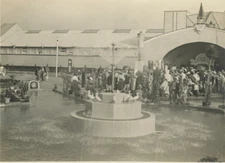 China, Dalian, Fountain Vintage Print Silver Print 10x14 Circa 1909 