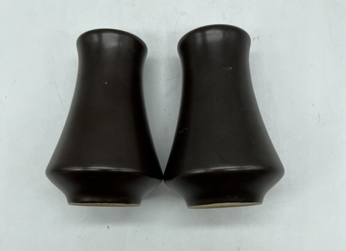 Vtg Noritake Safari Folkstone Brown Stoneware Salt Pepper Shaker Set Japan 1970s - Picture 4 of 4