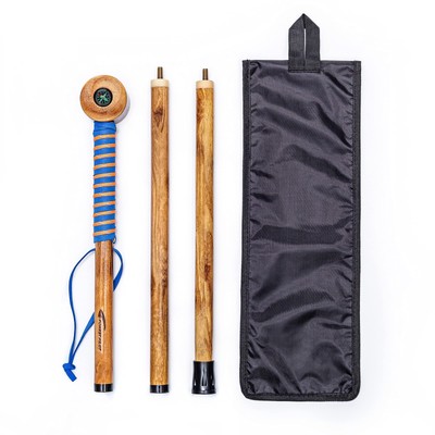 3 Pieces Detachable Hardwood Walking Stick with a Compass and a Thermometer (...
