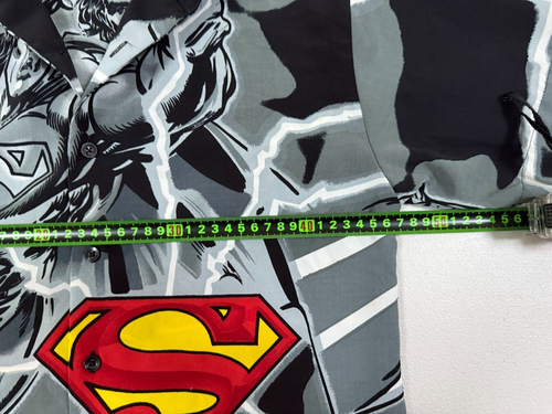 Kids Superman All Over Print Button Up Shirt Medium - Picture 6 of 8