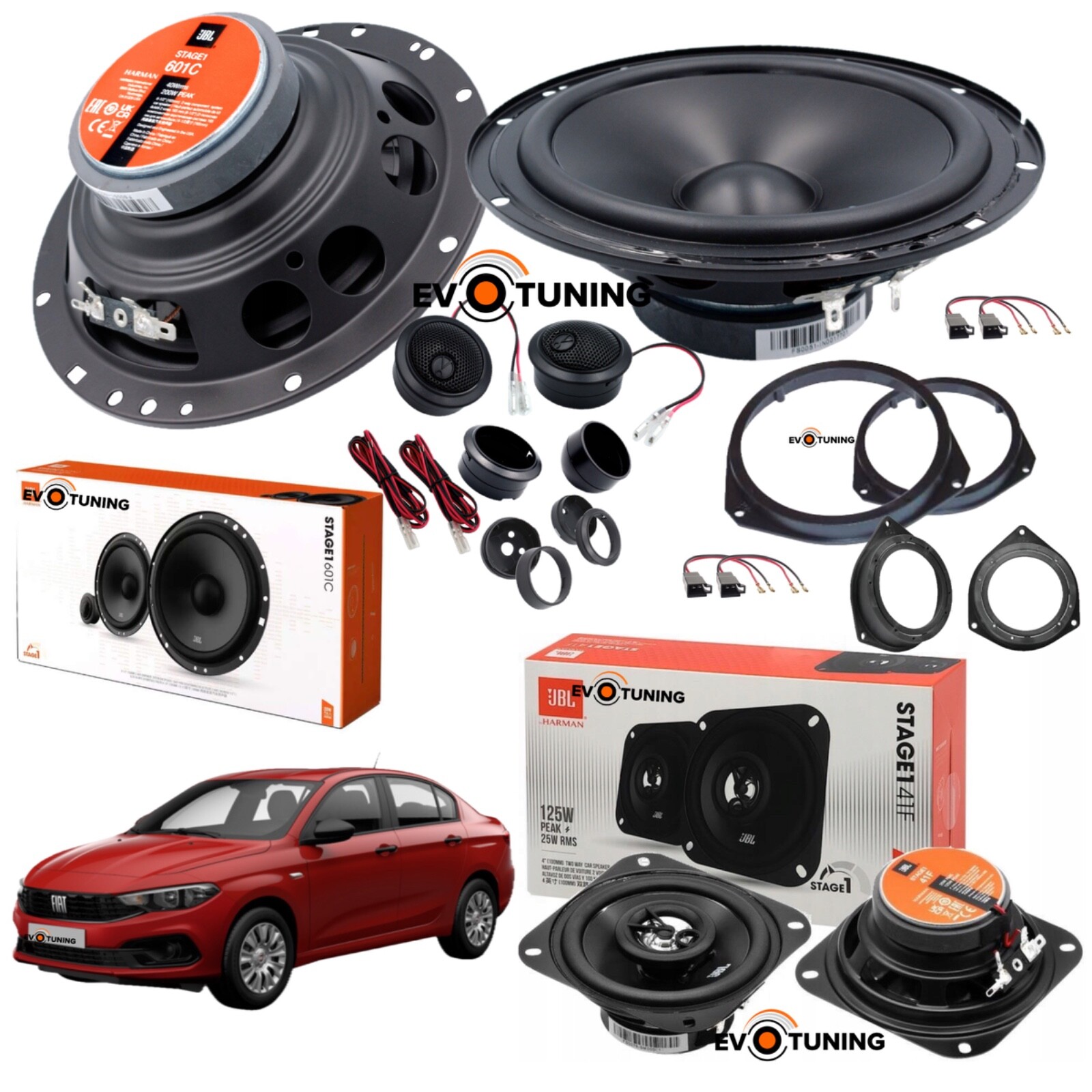 Kit 6 Casse JBL per Fiat Tipo II: Altoparlanti Anteriori e Posteriori