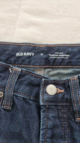 Jeans da donna vecchi blu navy morbidi morbidi con bottoni dritti lavati scuri taglia 0 nuovi senza etichette - Foto 4 di 8