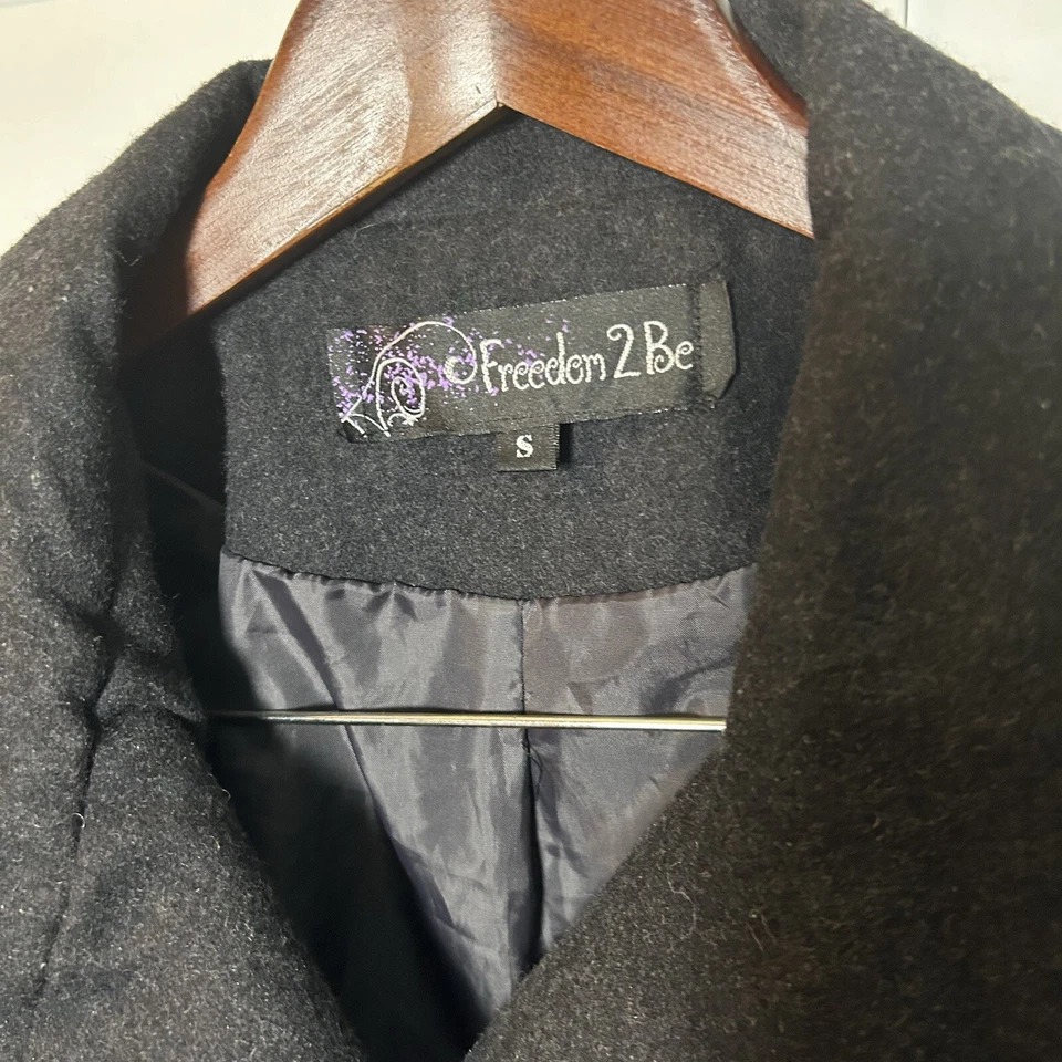 Abrigo Freedom 2 Be Para Mujer Largo Medio Gris Carbón Sólido Bolsillo Guisante S Foto 3 de 4