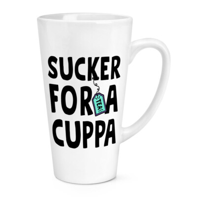 Sucker for a Cuppa 17oz große Latte Becher Tasse Tee Kaffee Väter Tag Mütter lustig
