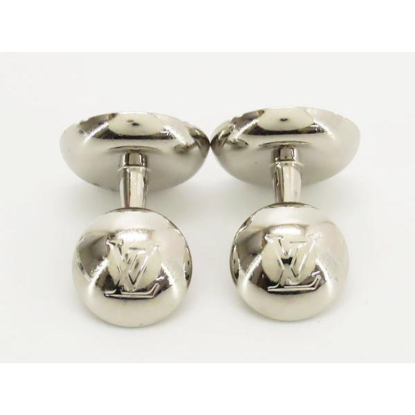 LOUIS VUITTON Monogram Cufflinks Silver Color M61971 Round