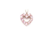 Sterling Silver 925 Pink Cubic Zirconia Heart Pendant