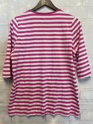 JMS 1X 16W Pink and White Striped Shirt Casual Shirt - Picture 3 of 8