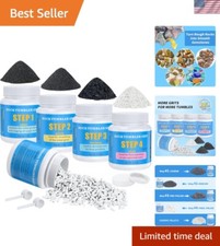 Kid-Friendly Rock Tumbler Polishing Kit - 4-Step Grits for Fun and Learning 