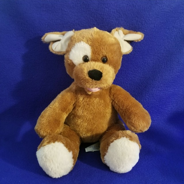 Build A Bear Sugar Puppy Brown With White Eye Patch 15" | eBay