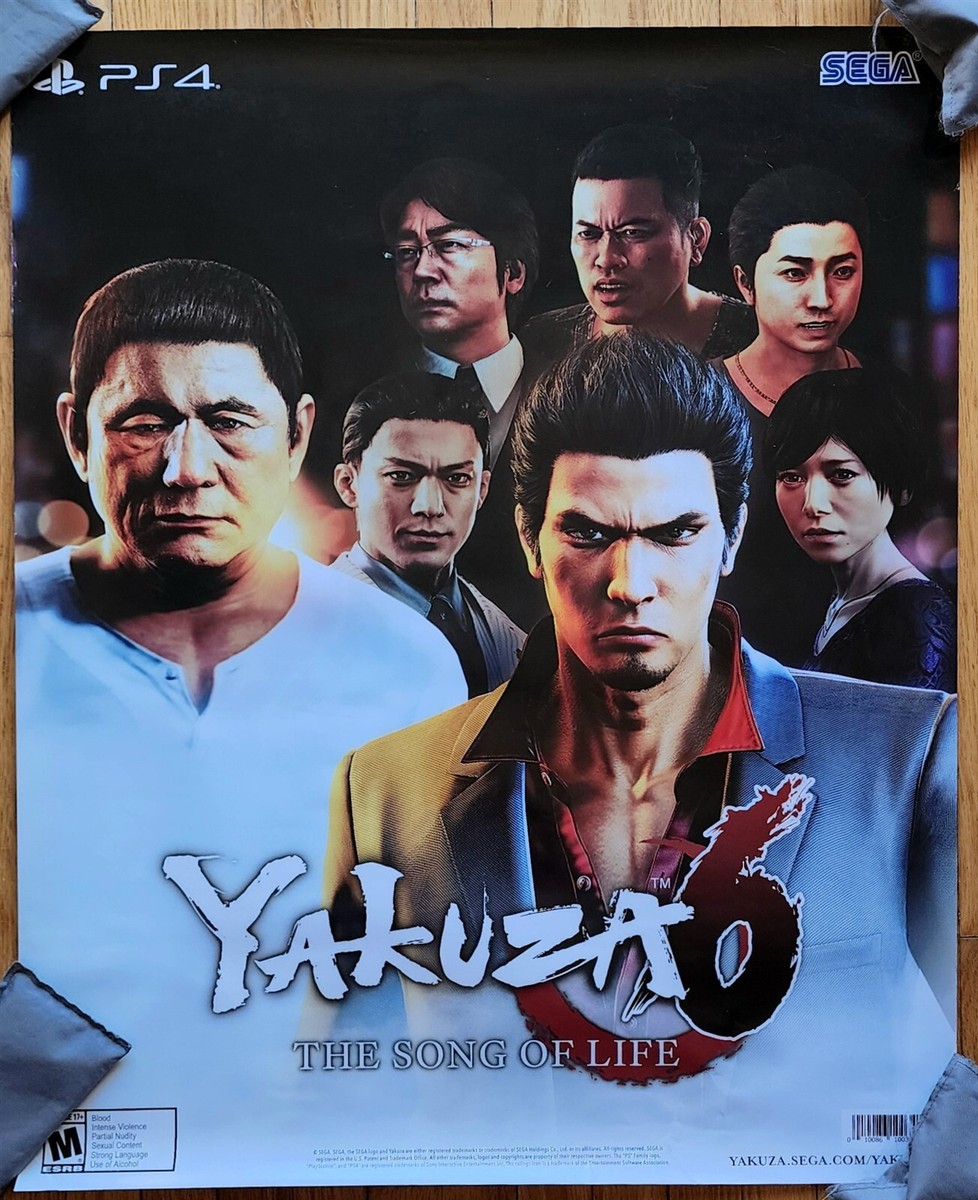 Sony PS4 YAKUZA 6 SONG OF LIFE 22x28 poster NEW Sega | eBay