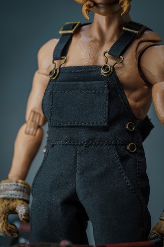 1/12 schwarz Kostüm Overall Hose Modell passt 6" männliche Actionfigur Körper Puppe Spielzeug - Bild 4 von 4