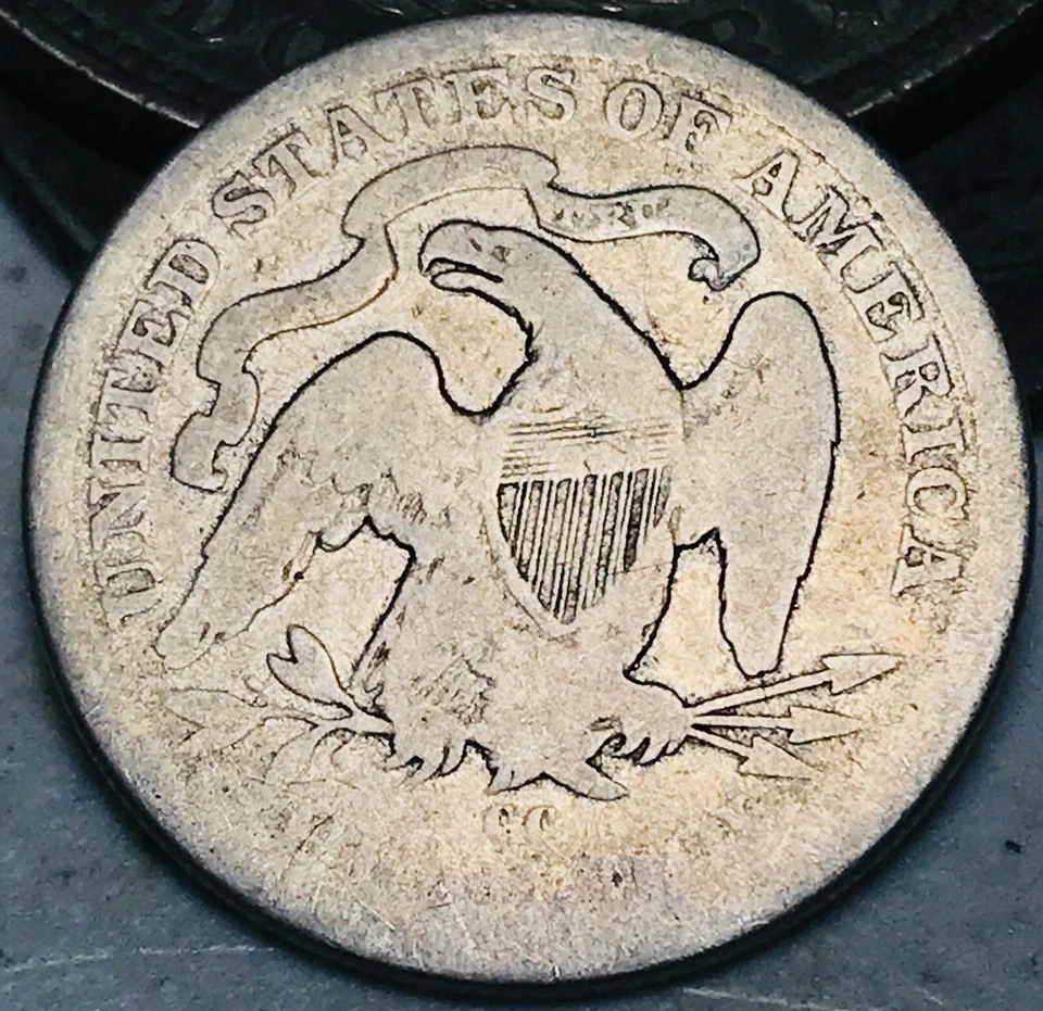 1877 CC Seated Liberty Quarter 25C Ungraded Carson City Silver US Coin CC25542 - Image 2 of 4