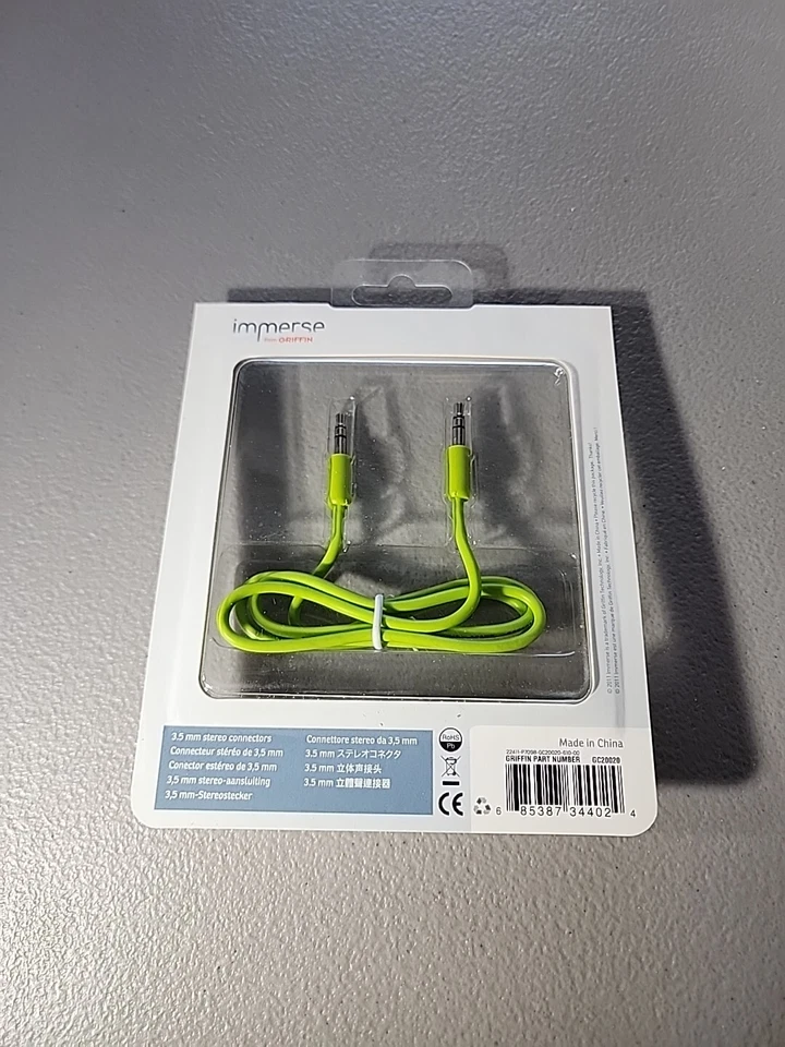 Griffin - Cable de audio auxiliar Immerse AUX 2' - verde nuevo Foto 3 de 3