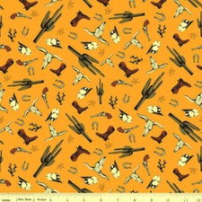 John Wayne Go West Honey Cotton Fabric