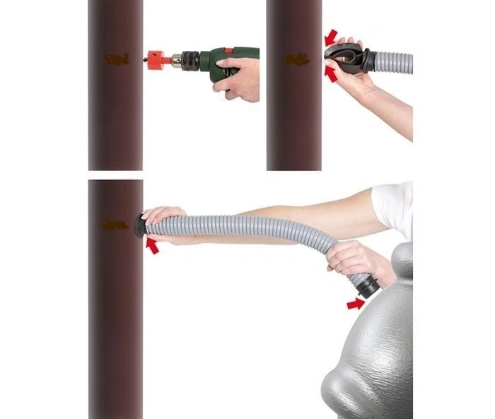 MARKENLOS Regensammler mit Flex Schlauch Wassersammler Fallrohfilter