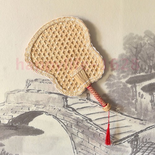 palm fan wheat straw hand woven round fan summer cool traditional fan small fan - Picture 13 of 21